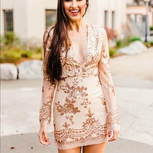 Gold sequin dress
